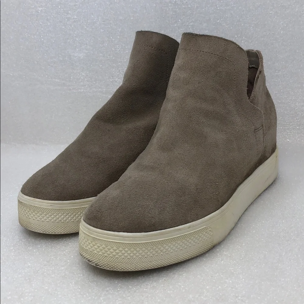Steve Madden Wrangle Booties Suede Leather Gray Slip On Girls Size 7